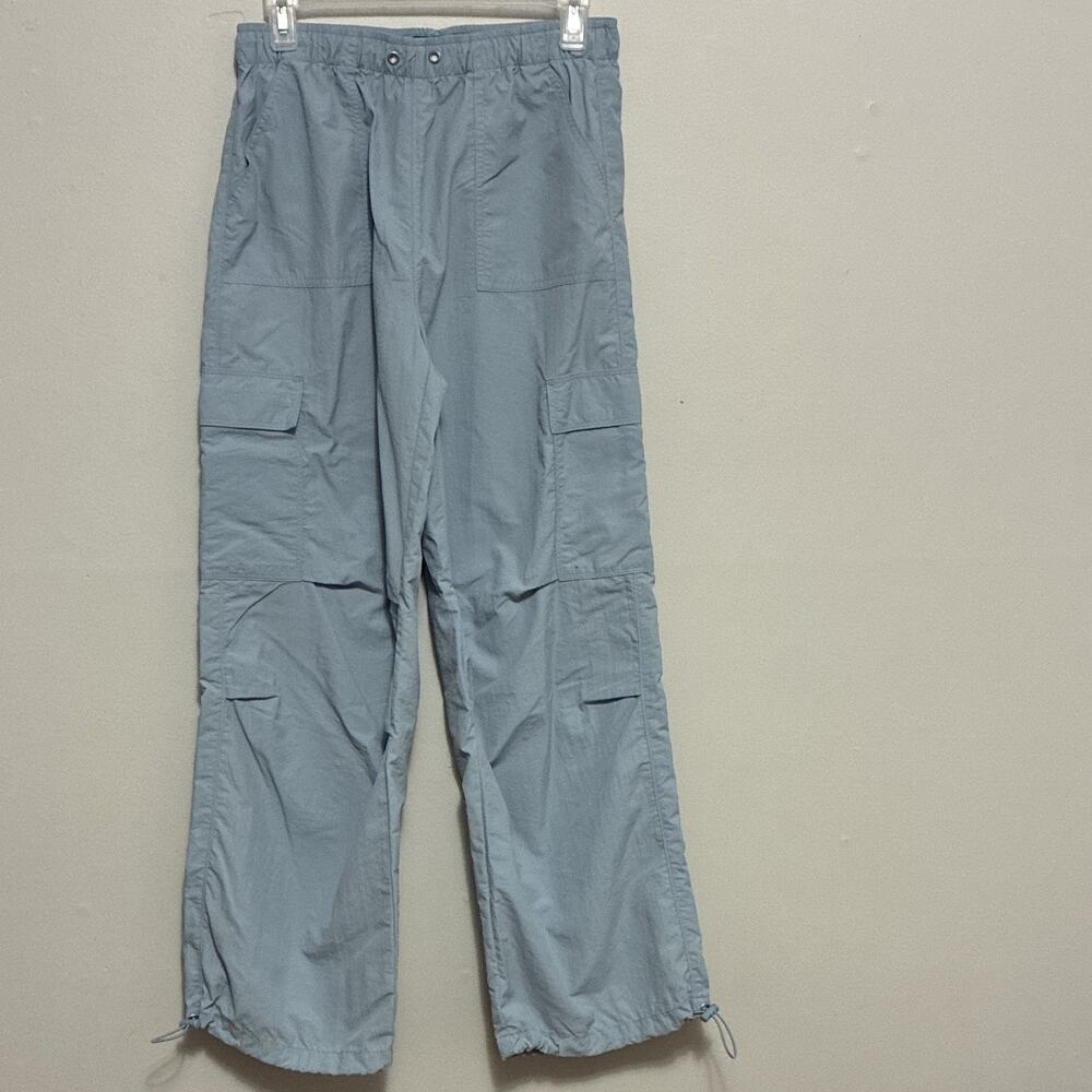Y2K No Boundaries Blue Parachute Cargo Pants Baggy Track Gorpcore Techwear M